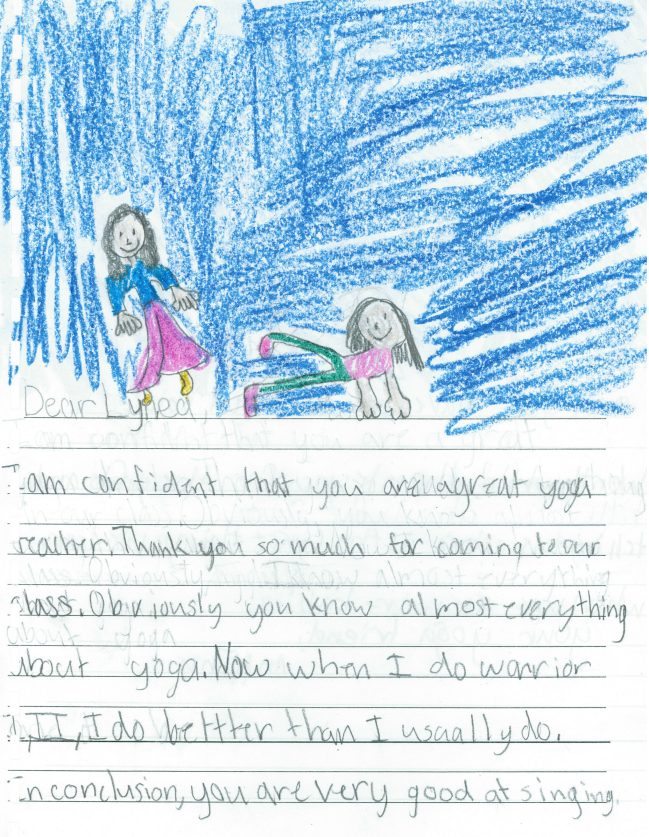 thank you note from a child