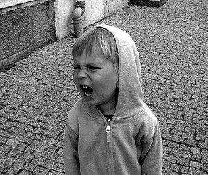 boy throwing tantrum
