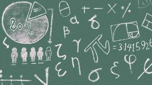 math symbols on chalkboard