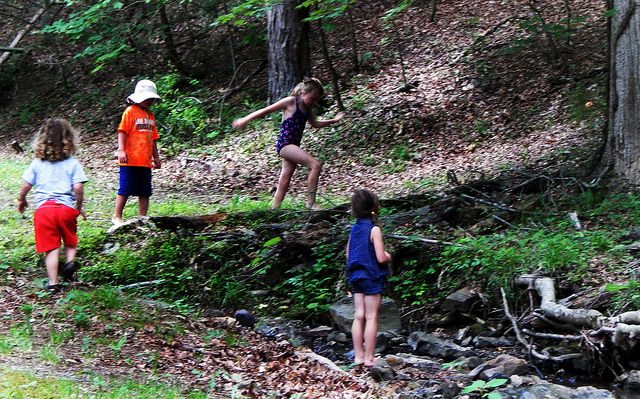 kids exploring outdoors