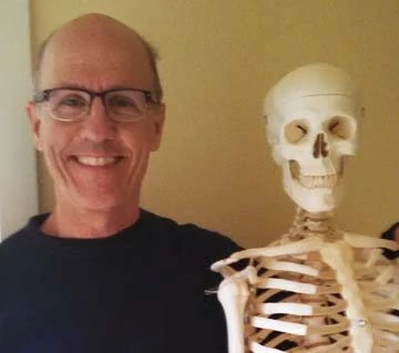 Jim Gillen with skeleton
