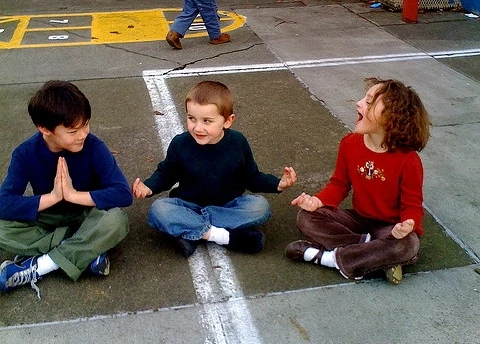 kids in meditation poses