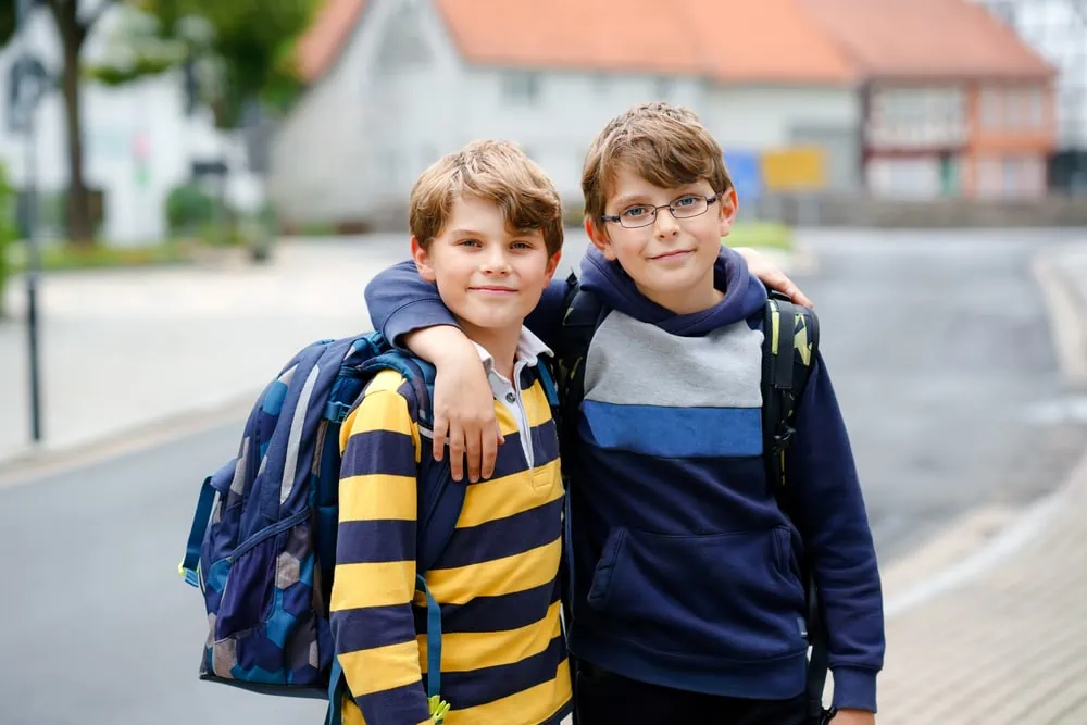 two boys before school